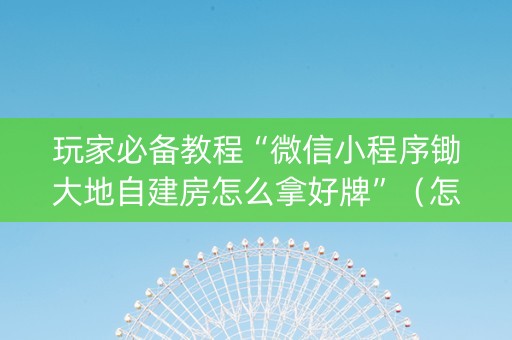 玩家必备教程“微信小程序锄大地自建房怎么拿好牌”（怎么提高胜率)