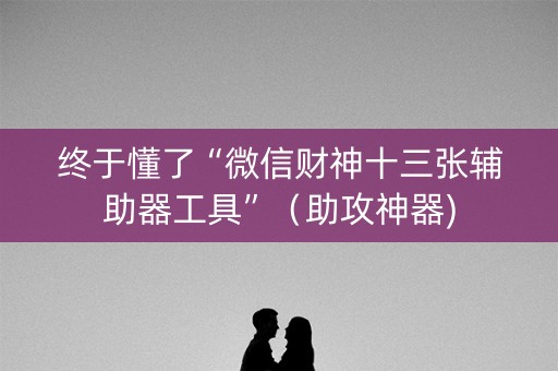终于懂了“微信财神十三张辅助器工具”（助攻神器)