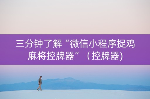 三分钟了解“微信小程序捉鸡麻将控牌器”（控牌器)
