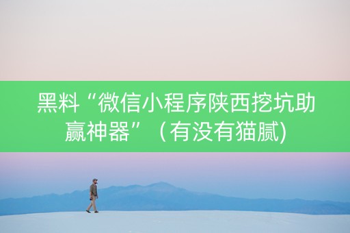 黑料“微信小程序陕西挖坑助赢神器”（有没有猫腻)