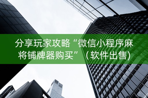 分享玩家攻略“微信小程序麻将铺牌器购买”（软件出售)