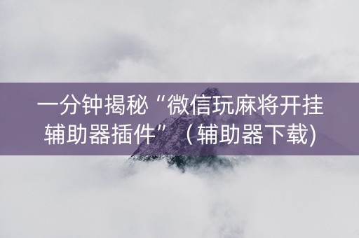 一分钟揭秘“微信玩麻将开挂辅助器插件”（辅助器下载)