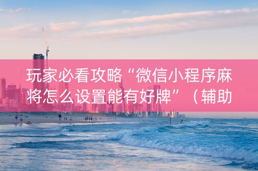 玩家必看攻略“微信小程序麻将怎么设置能有好牌”（辅助器通用版)