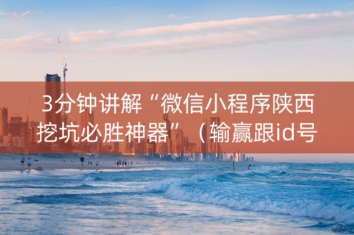 3分钟讲解“微信小程序陕西挖坑必胜神器”（输赢跟id号有关系吗)