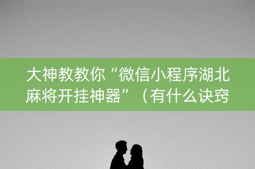 大神教教你“微信小程序湖北麻将开挂神器”（有什么诀窍)