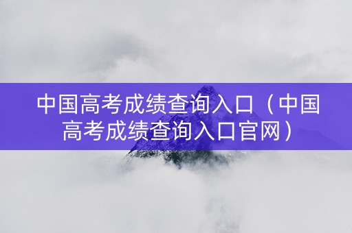 中国高考成绩查询入口（中国高考成绩查询入口官网）