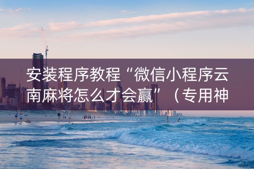 安装程序教程“微信小程序云南麻将怎么才会赢”（专用神器)