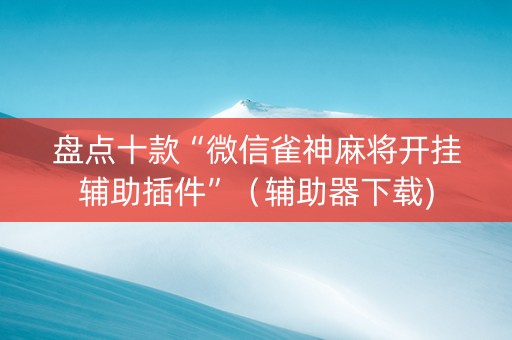 盘点十款“微信雀神麻将开挂辅助插件”（辅助器下载)