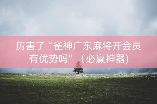 厉害了“雀神广东麻将开会员有优势吗”（必赢神器)