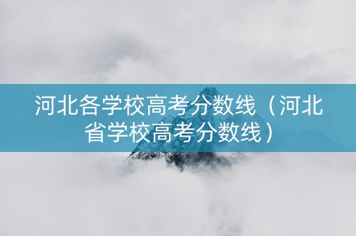 河北各学校高考分数线（河北省学校高考分数线）