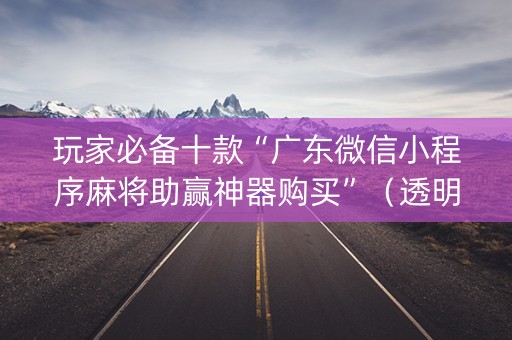 玩家必备十款“广东微信小程序麻将助赢神器购买”（透明挂辅助器)
