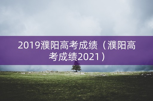 2019濮阳高考成绩（濮阳高考成绩2021）