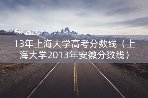 13年上海大学高考分数线（上海大学2013年安徽分数线）