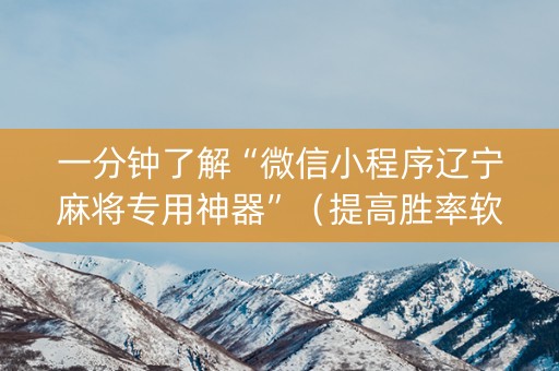 一分钟了解“微信小程序辽宁麻将专用神器”（提高胜率软件)