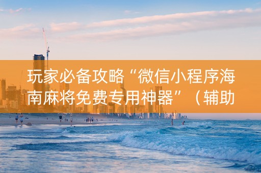 玩家必备攻略“微信小程序海南麻将免费专用神器”（辅助挂发牌规律)