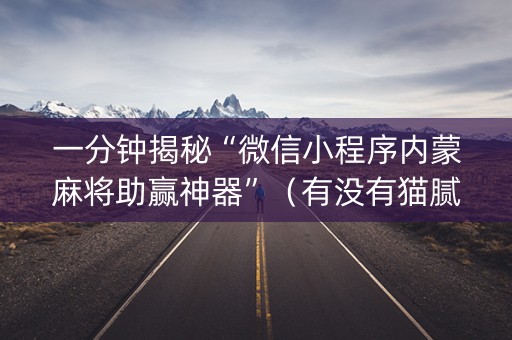 一分钟揭秘“微信小程序内蒙麻将助赢神器”（有没有猫腻)