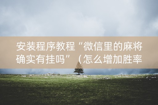 安装程序教程“微信里的麻将确实有挂吗”（怎么增加胜率)