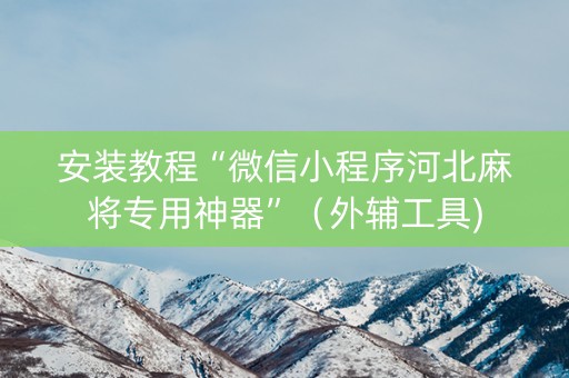 安装教程“微信小程序河北麻将专用神器”（外辅工具)
