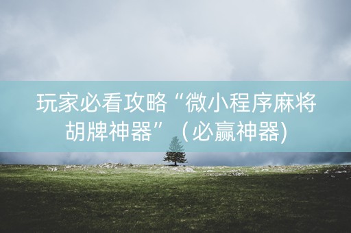 玩家必看攻略“微小程序麻将胡牌神器”（必赢神器)