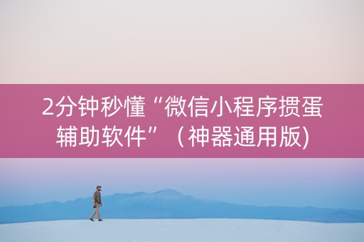 2分钟秒懂“微信小程序掼蛋辅助软件”（神器通用版)