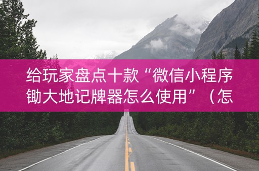 给玩家盘点十款“微信小程序锄大地记牌器怎么使用”（怎么提高胜率)