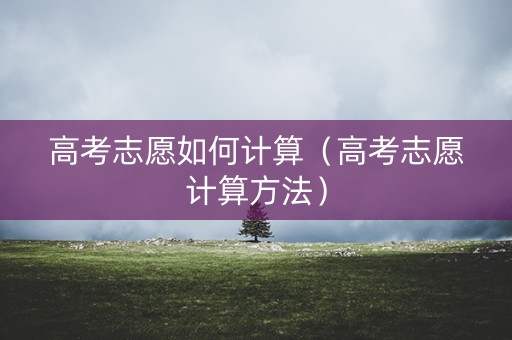高考志愿如何计算（高考志愿计算方法）