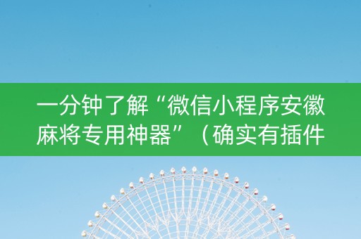 一分钟了解“微信小程序安徽麻将专用神器”（确实有插件吗)