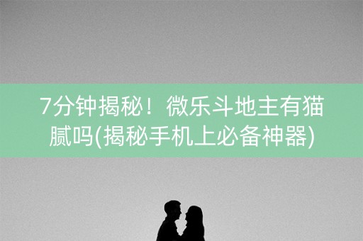 7分钟揭秘！微乐斗地主有猫腻吗(揭秘手机上必备神器)