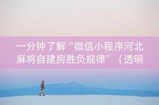 一分钟了解“微信小程序河北麻将自建房胜负规律”（透明器教程)
