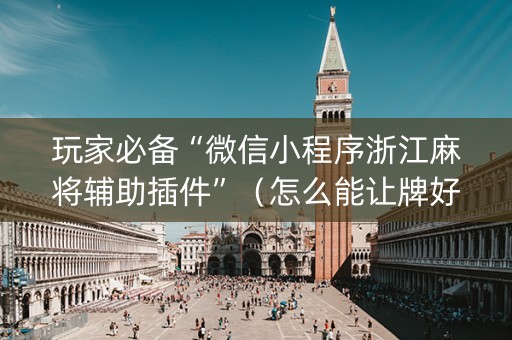玩家必备“微信小程序浙江麻将辅助插件”（怎么能让牌好一点)