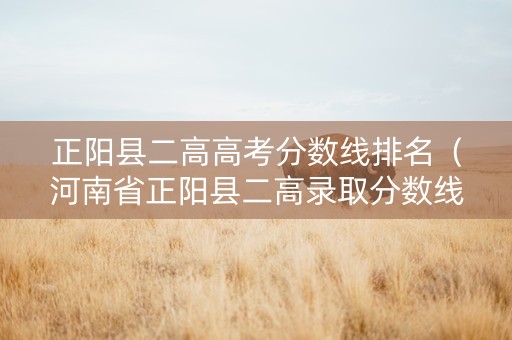 正阳县二高高考分数线排名（河南省正阳县二高录取分数线2020）