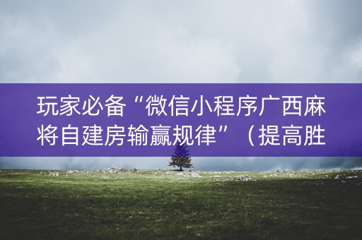 玩家必备“微信小程序广西麻将自建房输赢规律”（提高胜率软件)
