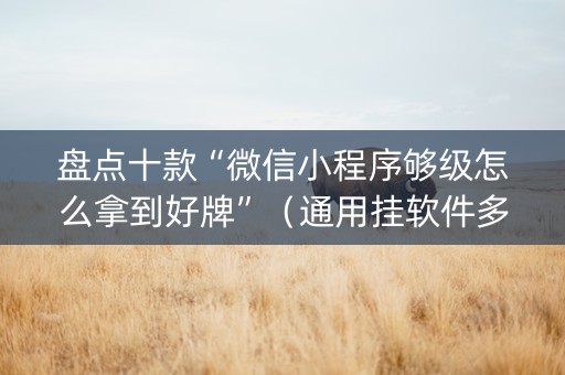 盘点十款“微信小程序够级怎么拿到好牌”（通用挂软件多少钱)