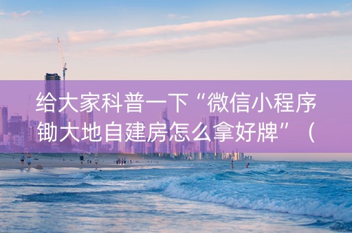 给大家科普一下“微信小程序锄大地自建房怎么拿好牌”（技巧和打好牌方法)