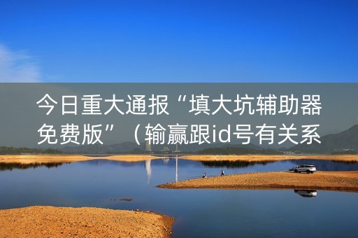 今日重大通报“填大坑辅助器免费版”（输赢跟id号有关系吗)