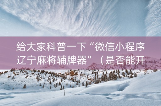 给大家科普一下“微信小程序辽宁麻将辅牌器”（是否能开挂)