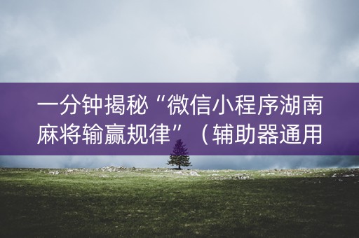 一分钟揭秘“微信小程序湖南麻将输赢规律”（辅助器通用版)