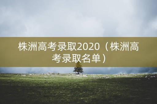 株洲高考录取2020（株洲高考录取名单）