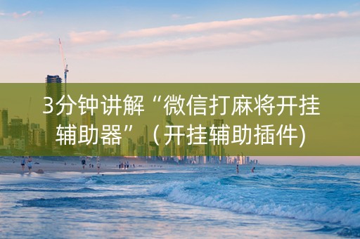 3分钟讲解“微信打麻将开挂辅助器”（开挂辅助插件)