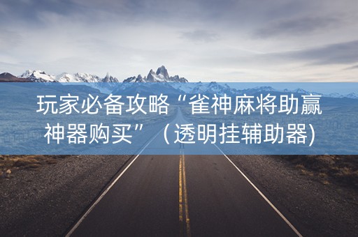玩家必备攻略“雀神麻将助赢神器购买”（透明挂辅助器)