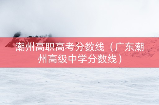 潮州高职高考分数线（广东潮州高级中学分数线）