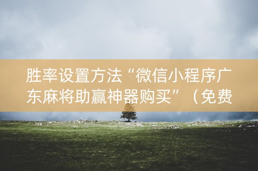 胜率设置方法“微信小程序广东麻将助赢神器购买”（免费专用神器)