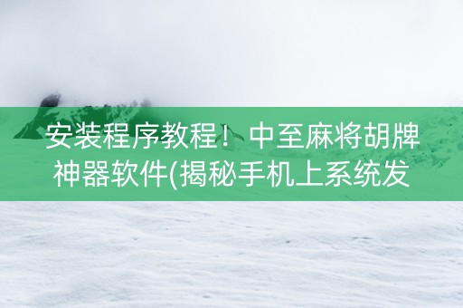 安装程序教程！中至麻将胡牌神器软件(揭秘手机上系统发好牌)