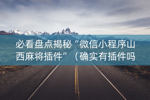 必看盘点揭秘“微信小程序山西麻将插件”（确实有插件吗)
