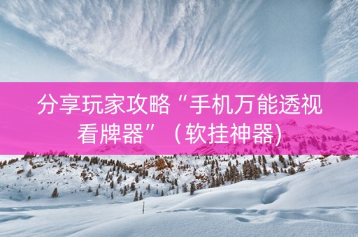 分享玩家攻略“手机万能透视看牌器”（软挂神器)