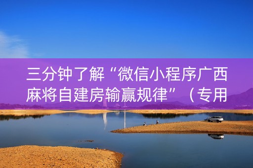 三分钟了解“微信小程序广西麻将自建房输赢规律”（专用神器)