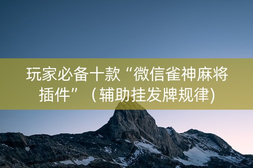 玩家必备十款“微信雀神麻将插件”（辅助挂发牌规律)