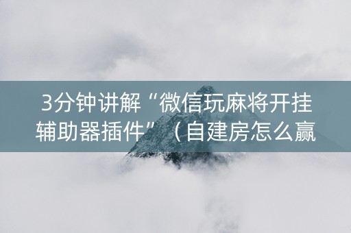 3分钟讲解“微信玩麻将开挂辅助器插件”（自建房怎么赢)