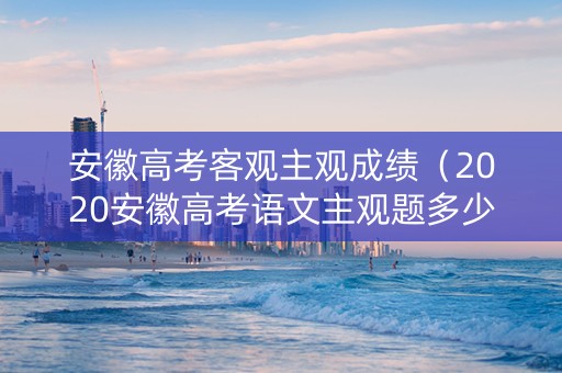 安徽高考客观主观成绩（2020安徽高考语文主观题多少分）