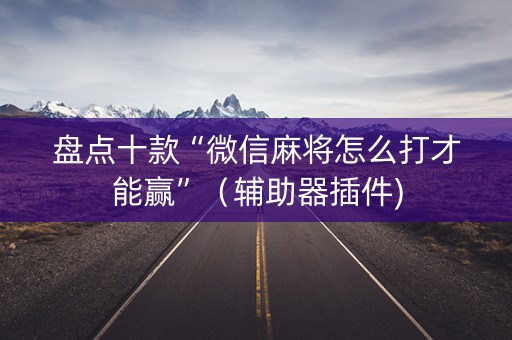 盘点十款“微信麻将怎么打才能赢”（辅助器插件)